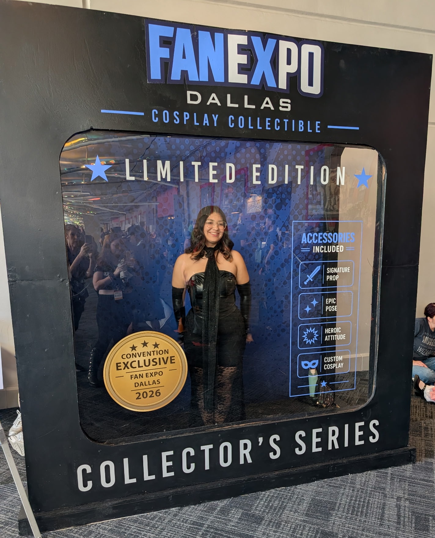 Life-size collectible toy box photo opportunity for Fan Expo Dallas