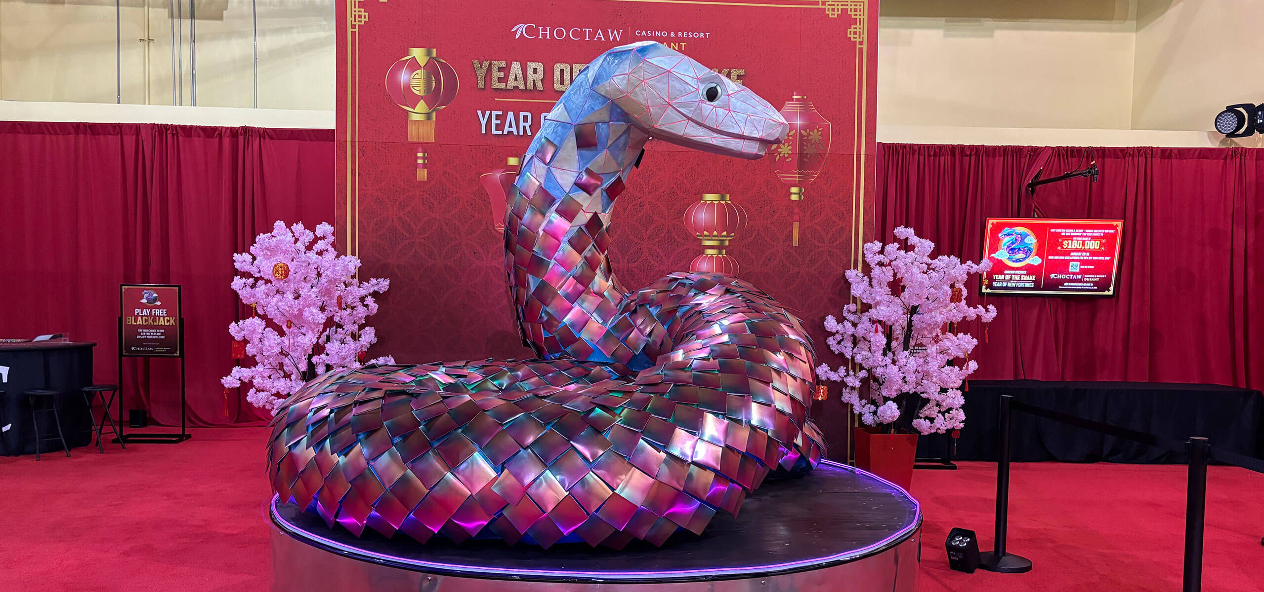 Custom themed event prop and scenic fabrication piece in Dallas